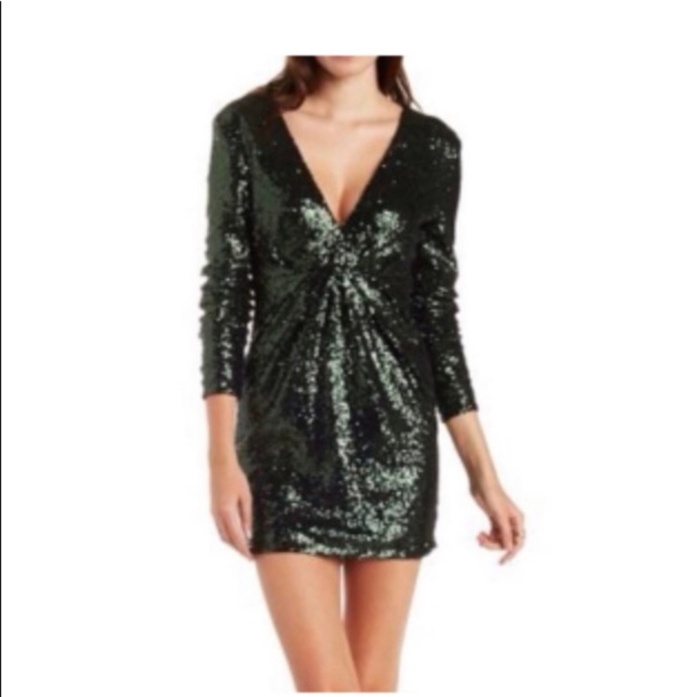 NWOT Green sequin party dress